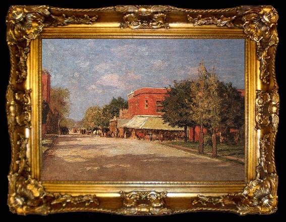 framed  Theodore Clement Steele Street Scene, ta009-2